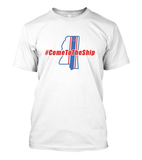 ComeToTheShip Mississippi Map Red Star Stripes T-Shirt