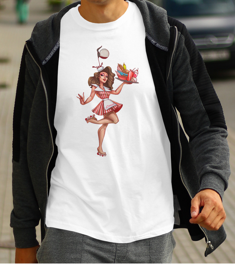 Denali Roller Waitress Serving Food And Drinks T-Shirt