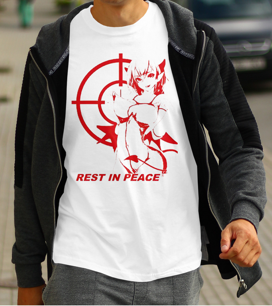 REST IN PEACE Drippin So Pretty Merch Anime Character Target Devil Horns Tail T-Shirt