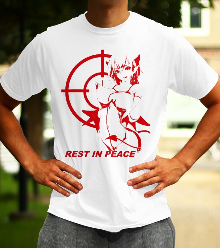 REST IN PEACE Drippin So Pretty Merch Anime Character Target Devil Horns Tail T-Shirt