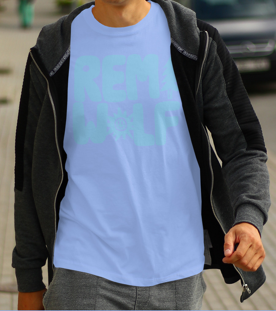 REM WOLF Pine Tree Sun Face T-Shirt