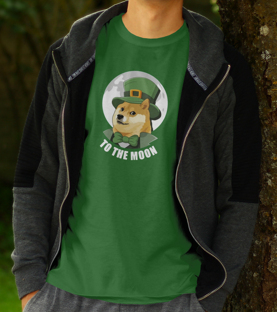 TO THE MOON Doge Leprechaun T-Shirt