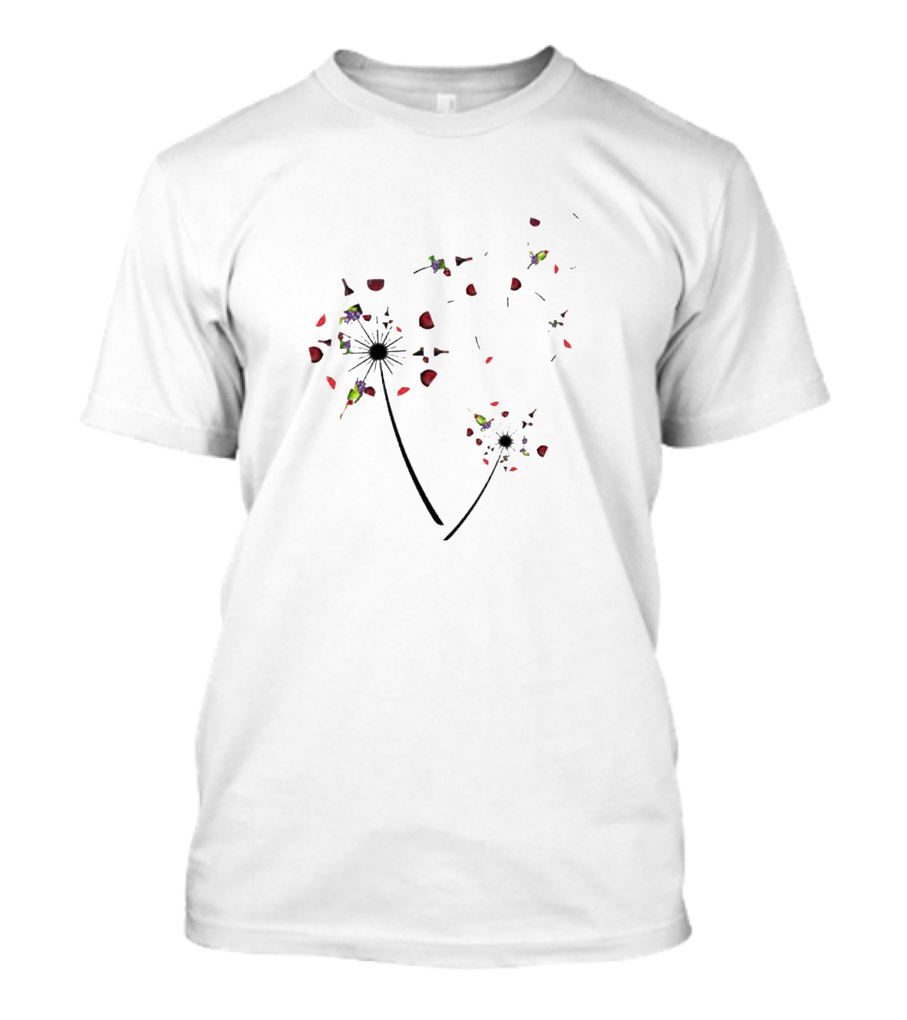 Wine Dandelion Petals Fluttering T-Shirt