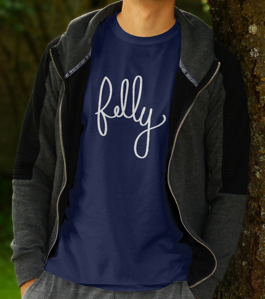 Felly Handwritten Script Navy T-Shirt