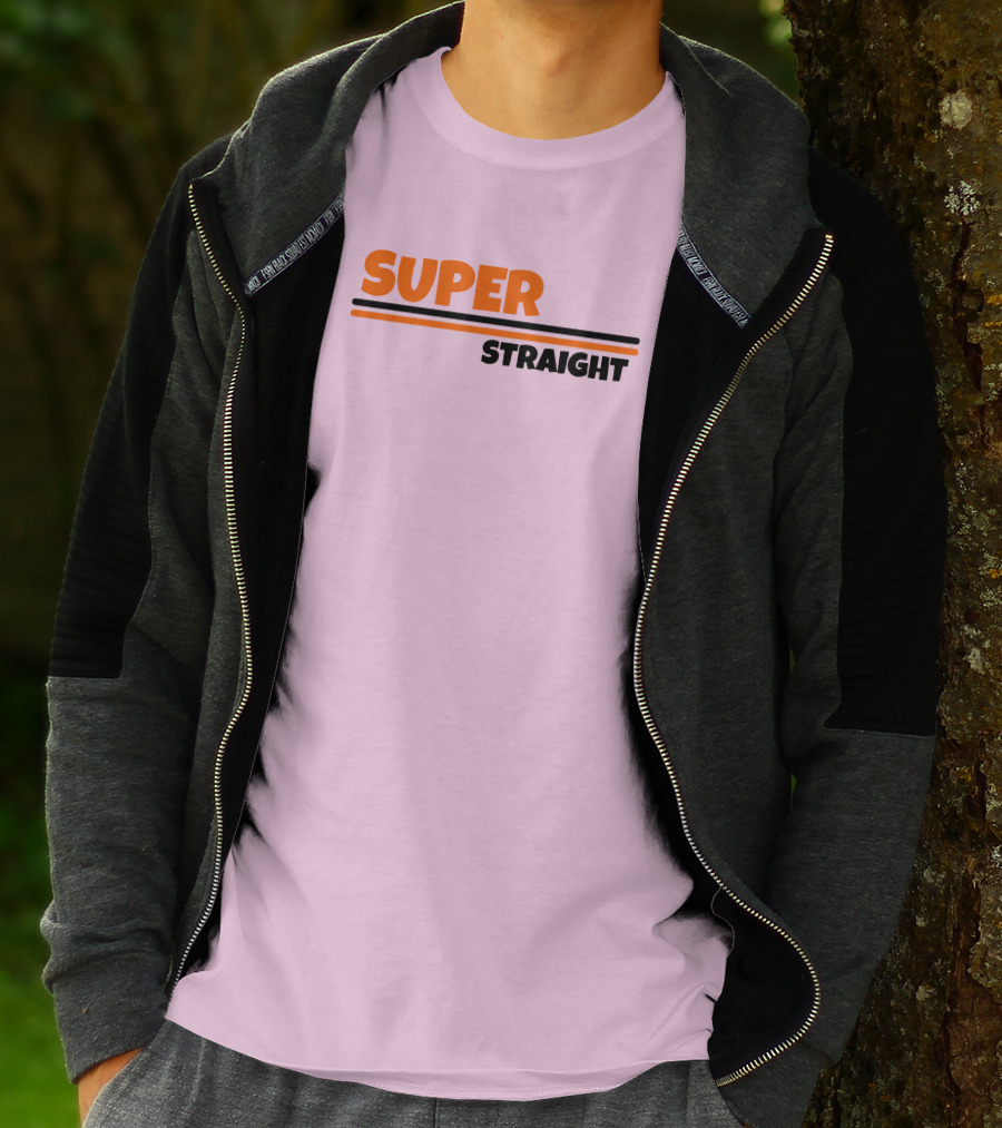 Super Straight Shop Pink Background T-Shirt