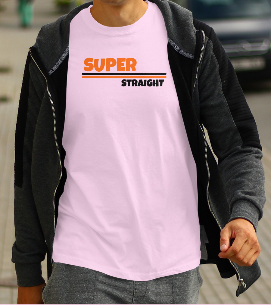 Super Straight Shop Pink Background T-Shirt