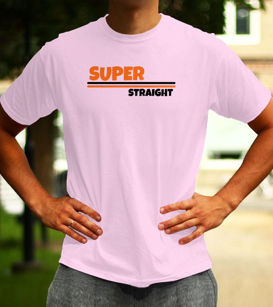 Super Straight Shop Pink Background T-Shirt