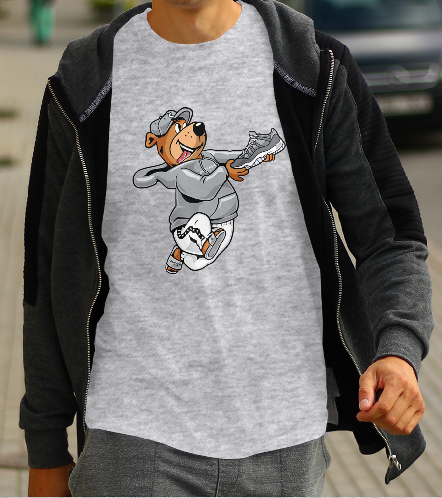 Cool Grey 11s Bear With Sneakers T-Shirt
