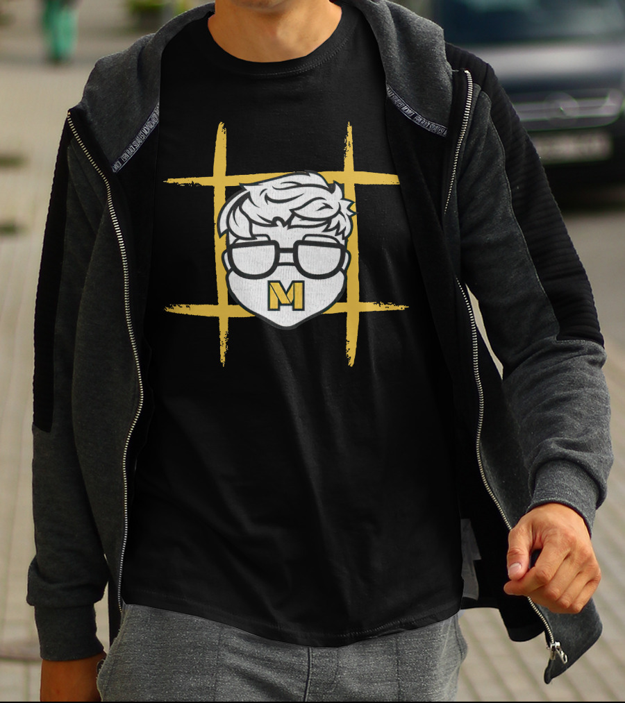 MeatyMarley Clothing Line M Logo With Hair And Glasses T-Shirt