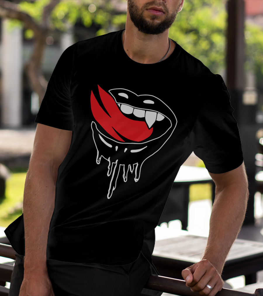 Falling In Reverse Vampire Lips Dripping Design Merch T-Shirt