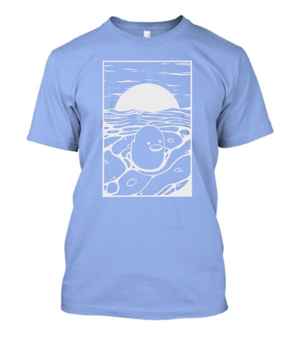 Tubbo By The Sea Shop Duck Sunset Ocean Waves T-Shirt