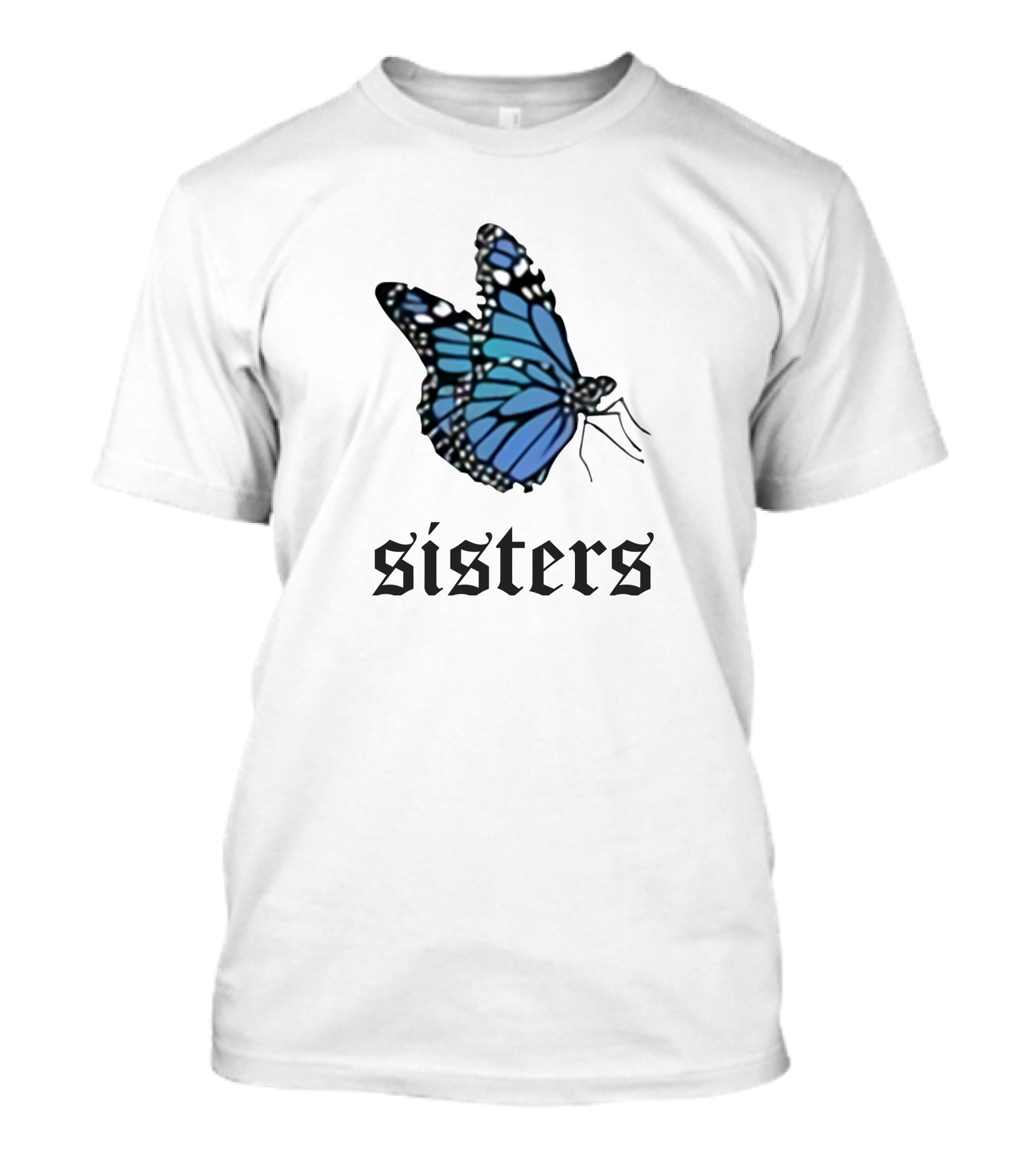 Sisters Blue Butterfly T-Shirt