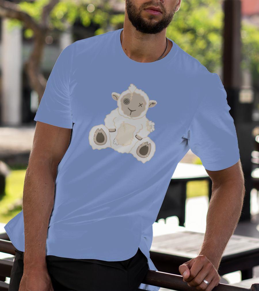 Captain Puffy Merch Sheep Plush Button Eye Patchwork T-Shirt