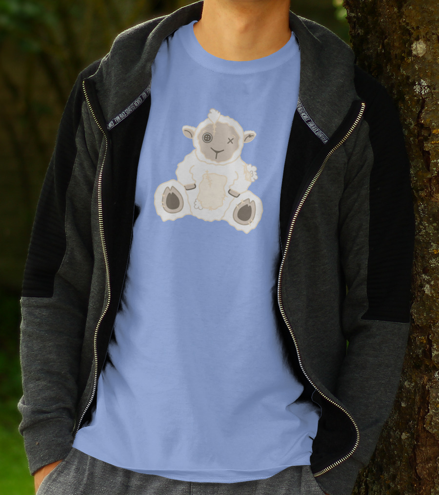 Captain Puffy Merch Sheep Plush Button Eye Patchwork T-Shirt