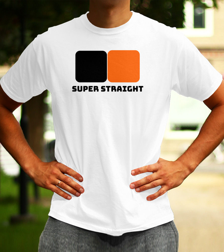 Super Straight Black Orange Square T-Shirt