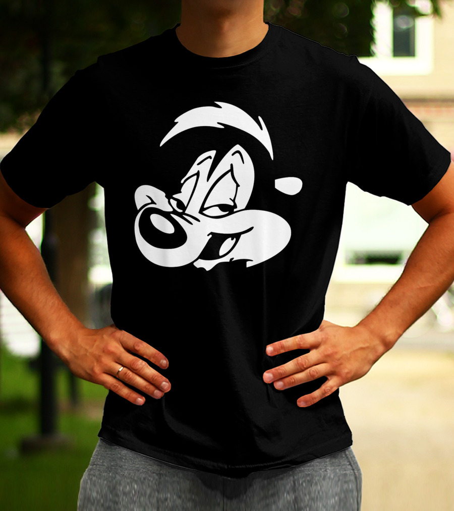 Pepe Le Pew Iconic Black And White Cartoon Character Image T-Shirt
