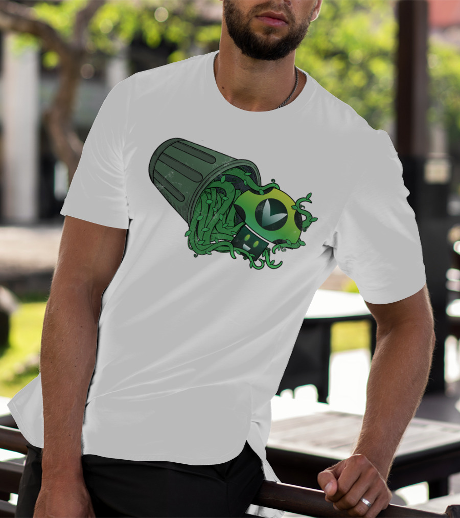 Vinesauce Trash Can With Green Goo And Controller T-Shirt