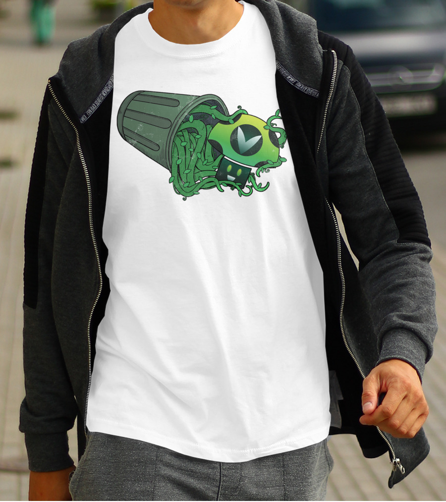 Vinesauce Trash Can With Green Goo And Controller T-Shirt