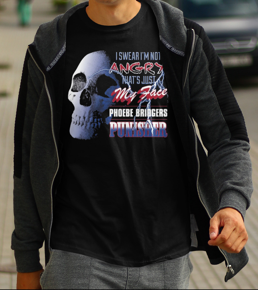 I Swear I'm Not Angry That's Just My Face Phoebe Bridgers Punisher T-Shirt