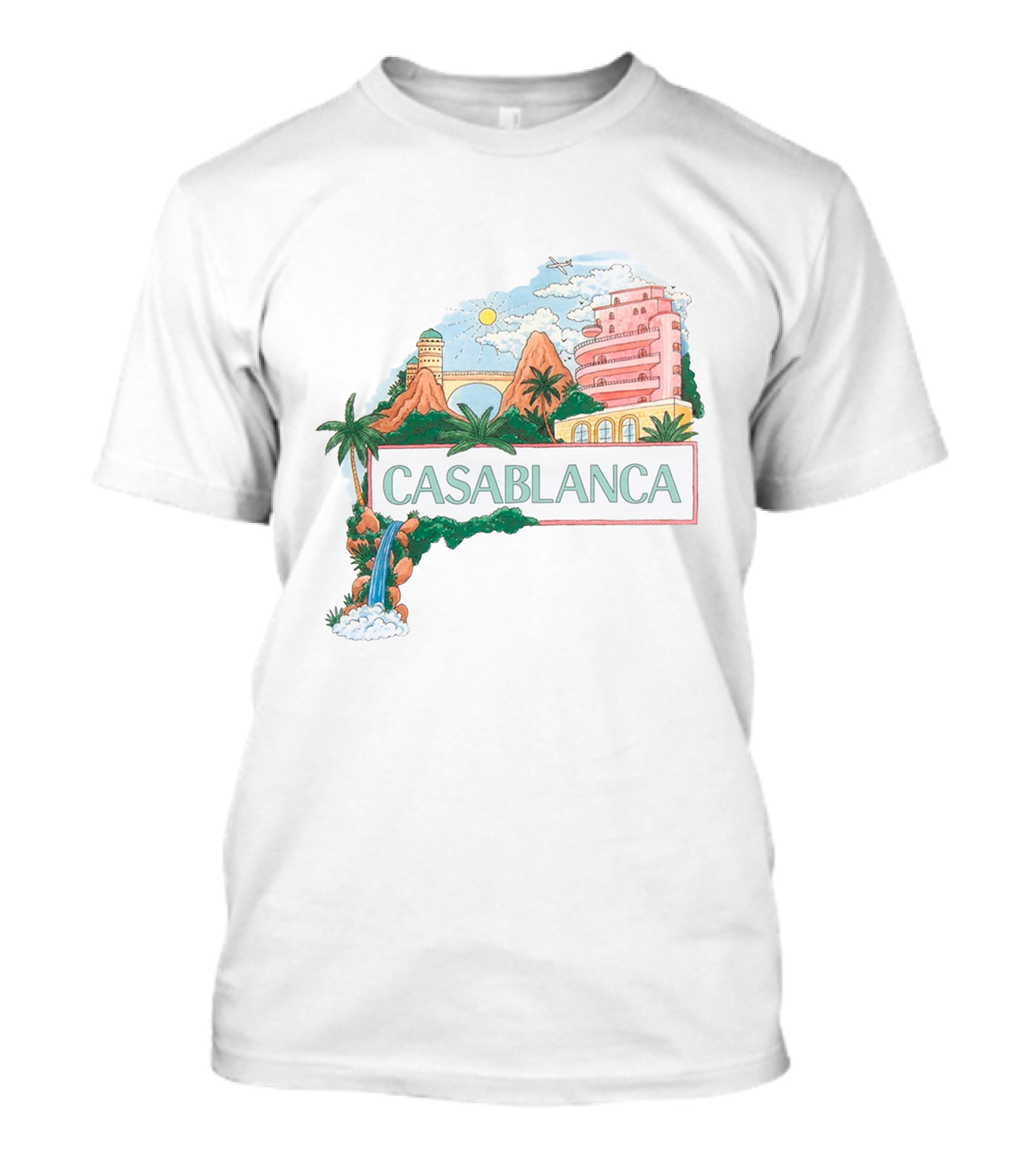 Casablanca Merch Casa Views With Scenic Landscape And Art Deco Elements T-Shirt