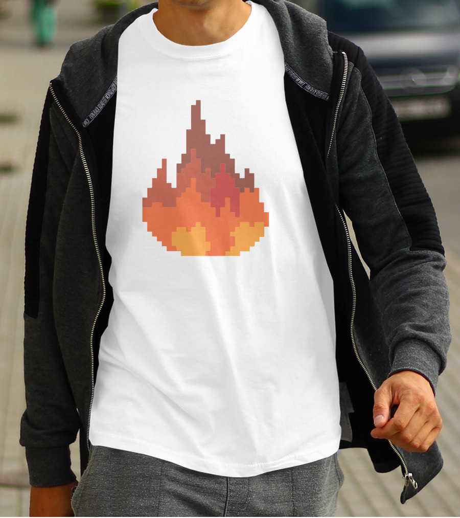 Sapnap Merch Fine Pixel Fire Flames T-Shirt