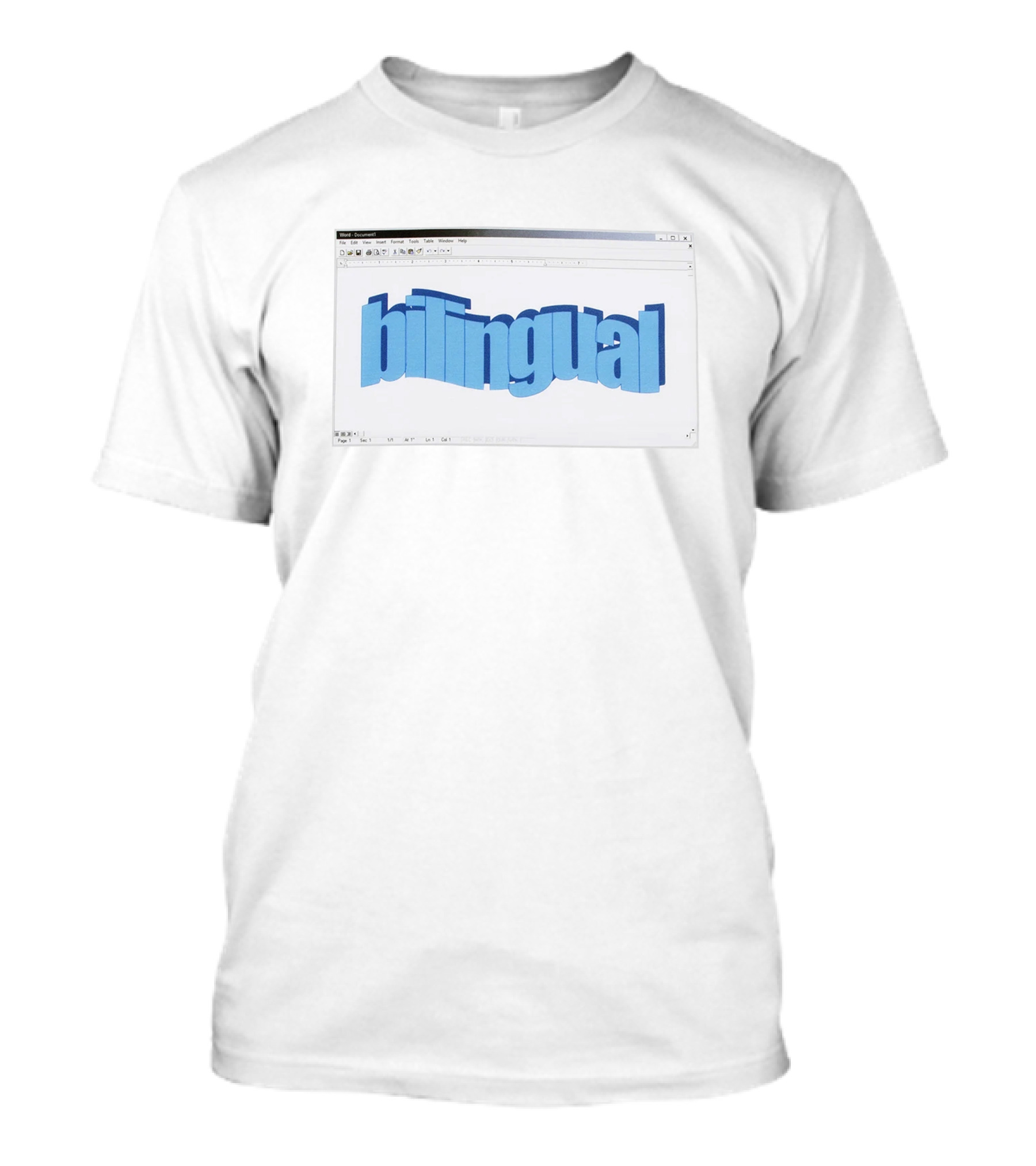 Bilingual Looking For Lewys Merch Blue Text T-Shirt