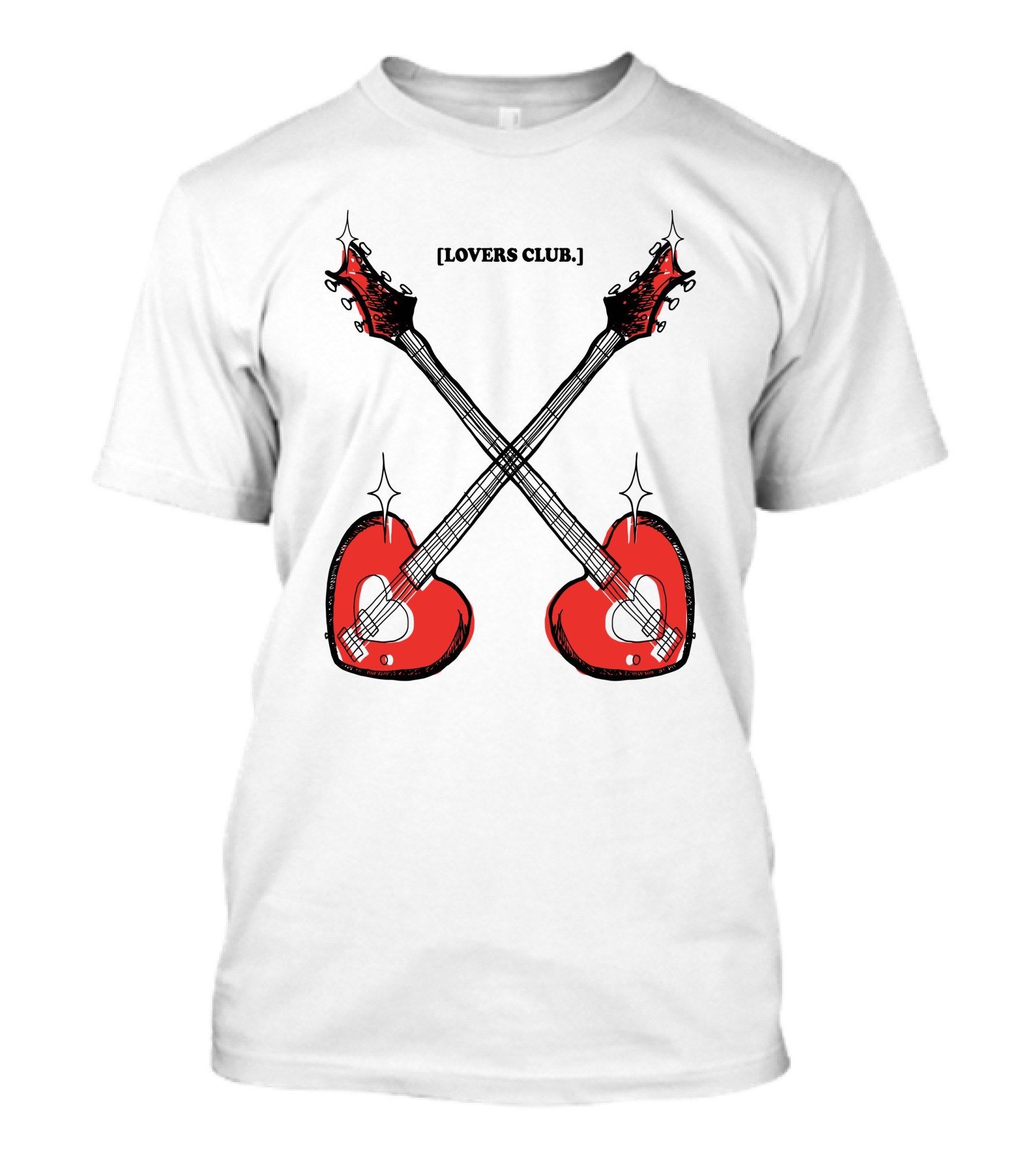 Lovers Club Crossed Heart Guitars T-Shirt