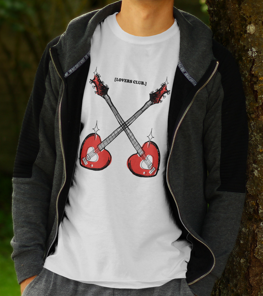 Lovers Club Crossed Heart Guitars T-Shirt
