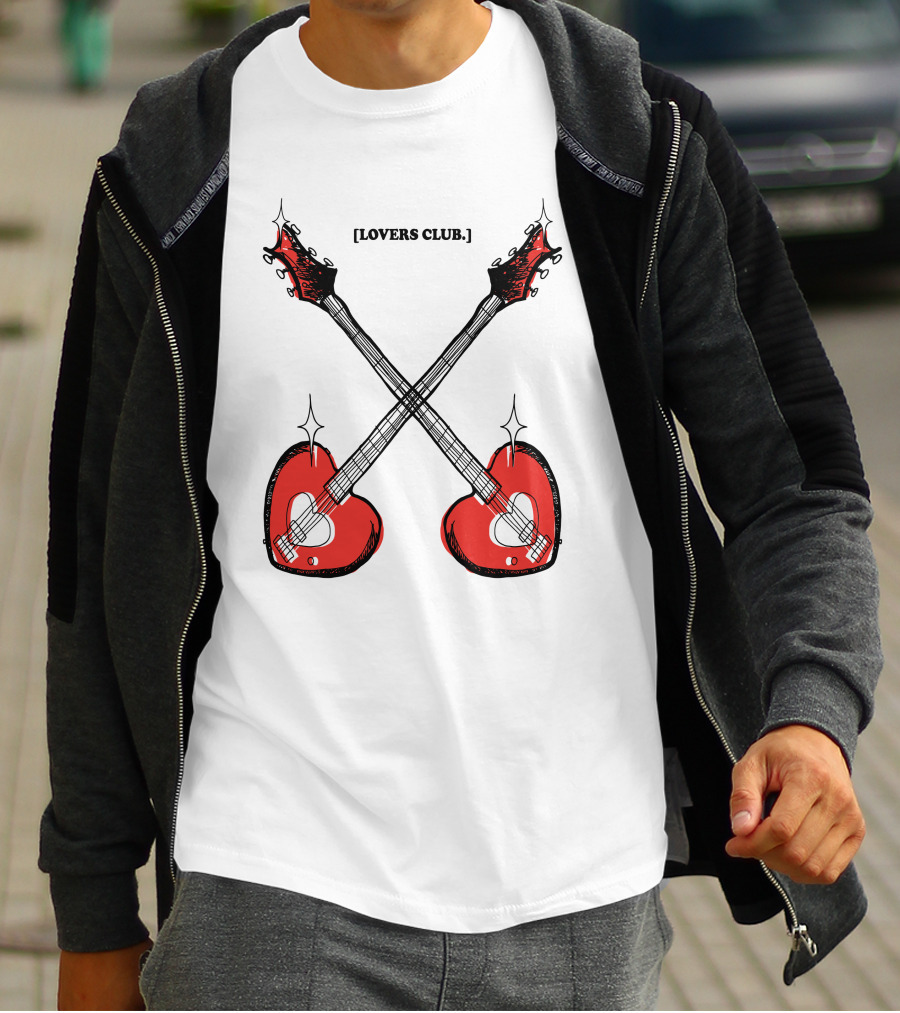 Lovers Club Crossed Heart Guitars T-Shirt