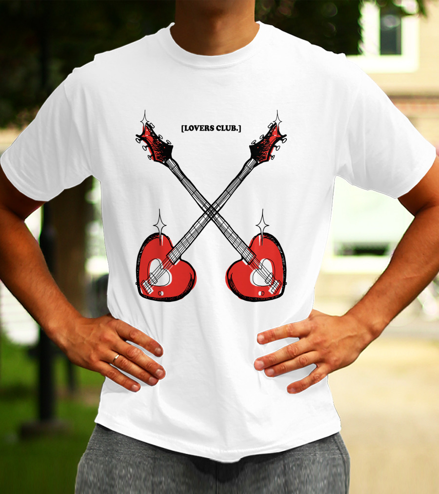 Lovers Club Crossed Heart Guitars T-Shirt
