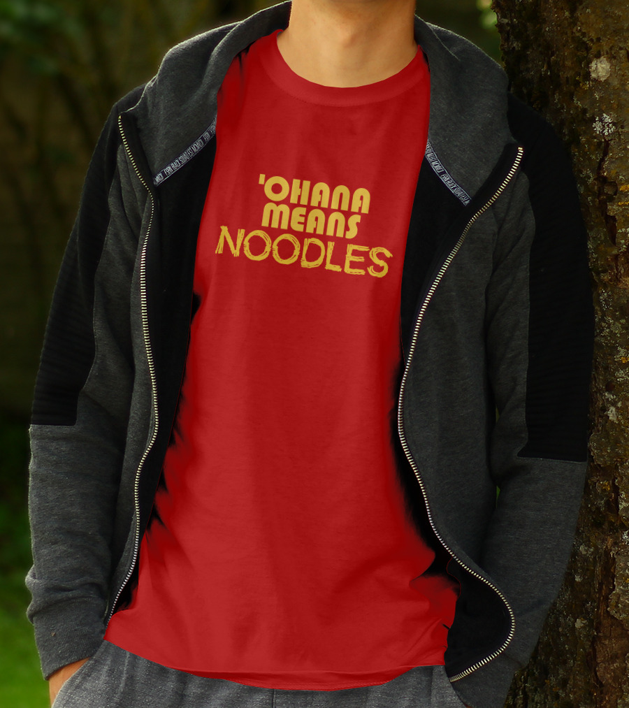 The Carousel Of Products 'Ohana Means Noodles' Text T-Shirt