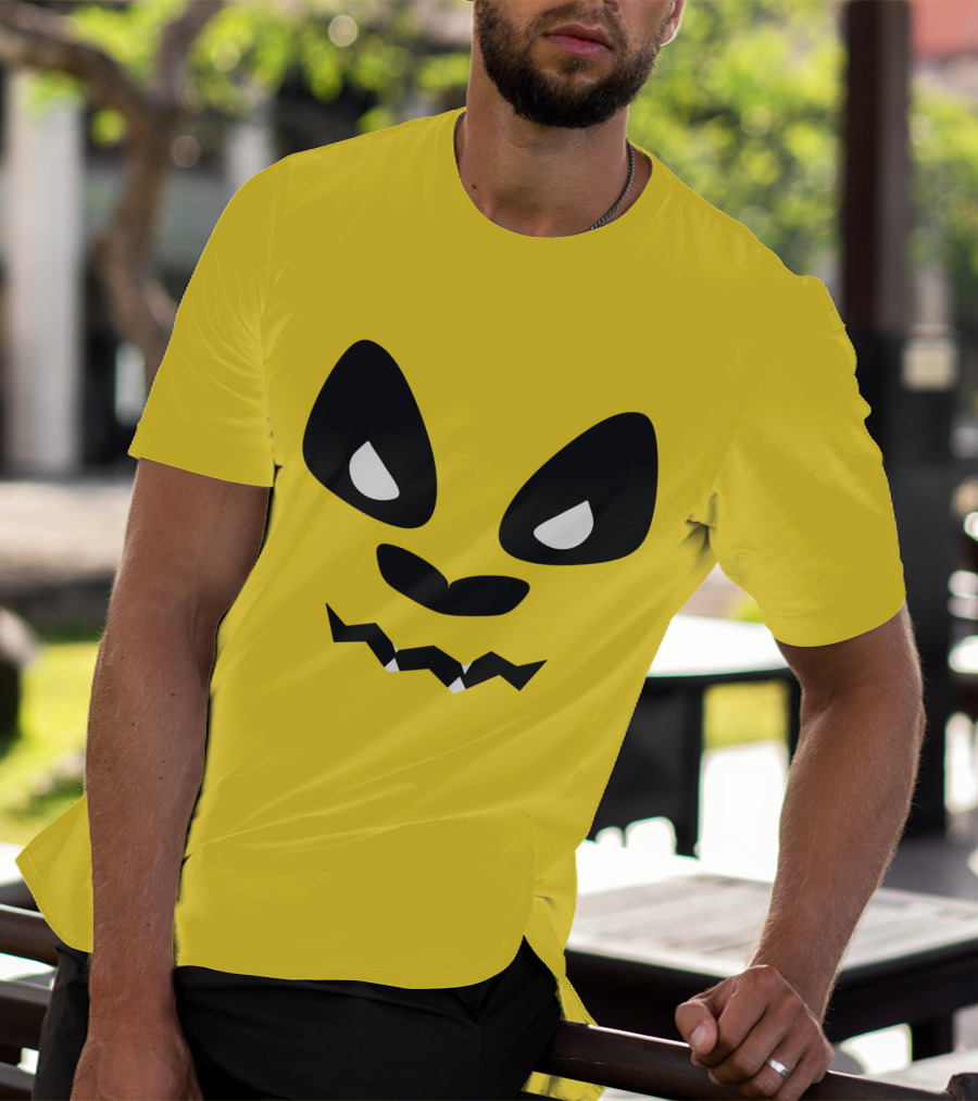 Sapnap Merch Halloween Panda Face Yellow T-Shirt