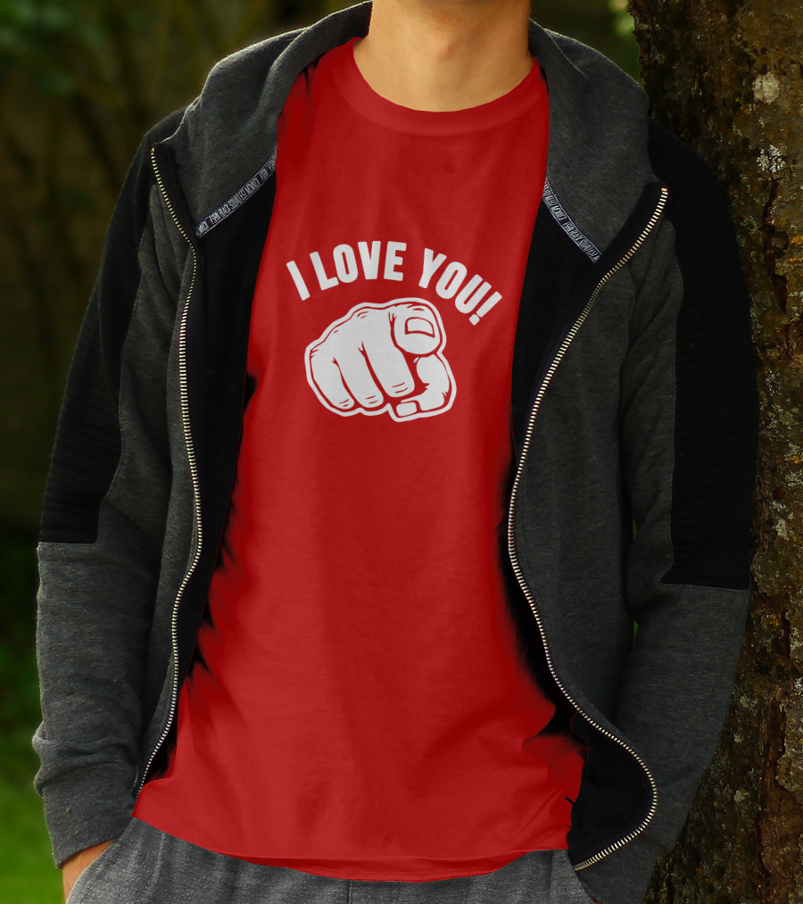 I Love You Fist Motif T-Shirt
