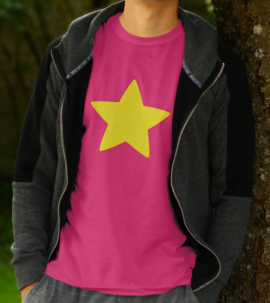 Steven Universe Yellow Star On Pink Background Cosplay T-Shirt