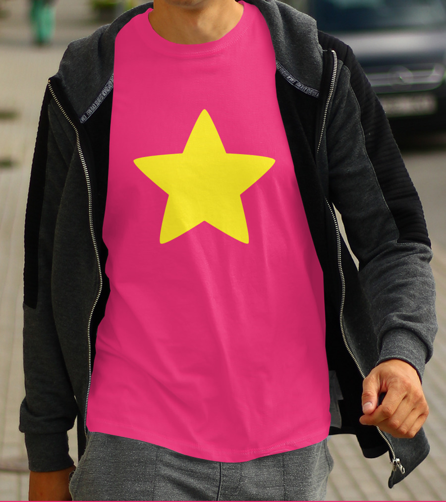Steven Universe Yellow Star On Pink Background Cosplay T-Shirt