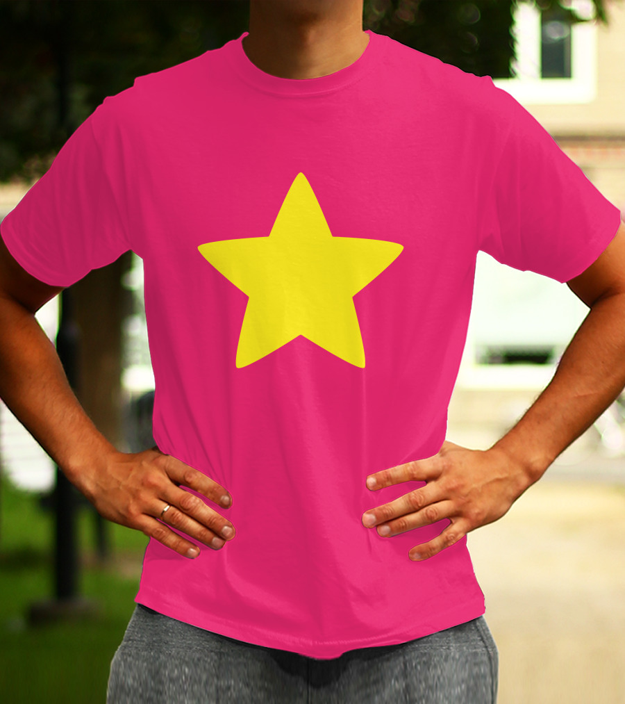 Steven Universe Yellow Star On Pink Background Cosplay T-Shirt