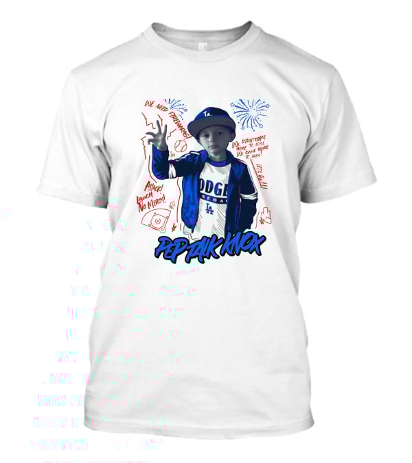 Los Angeles Dodgers Baseball Fireworks Pep Talk Knox Attack Lunch No Mercy T-Shirt