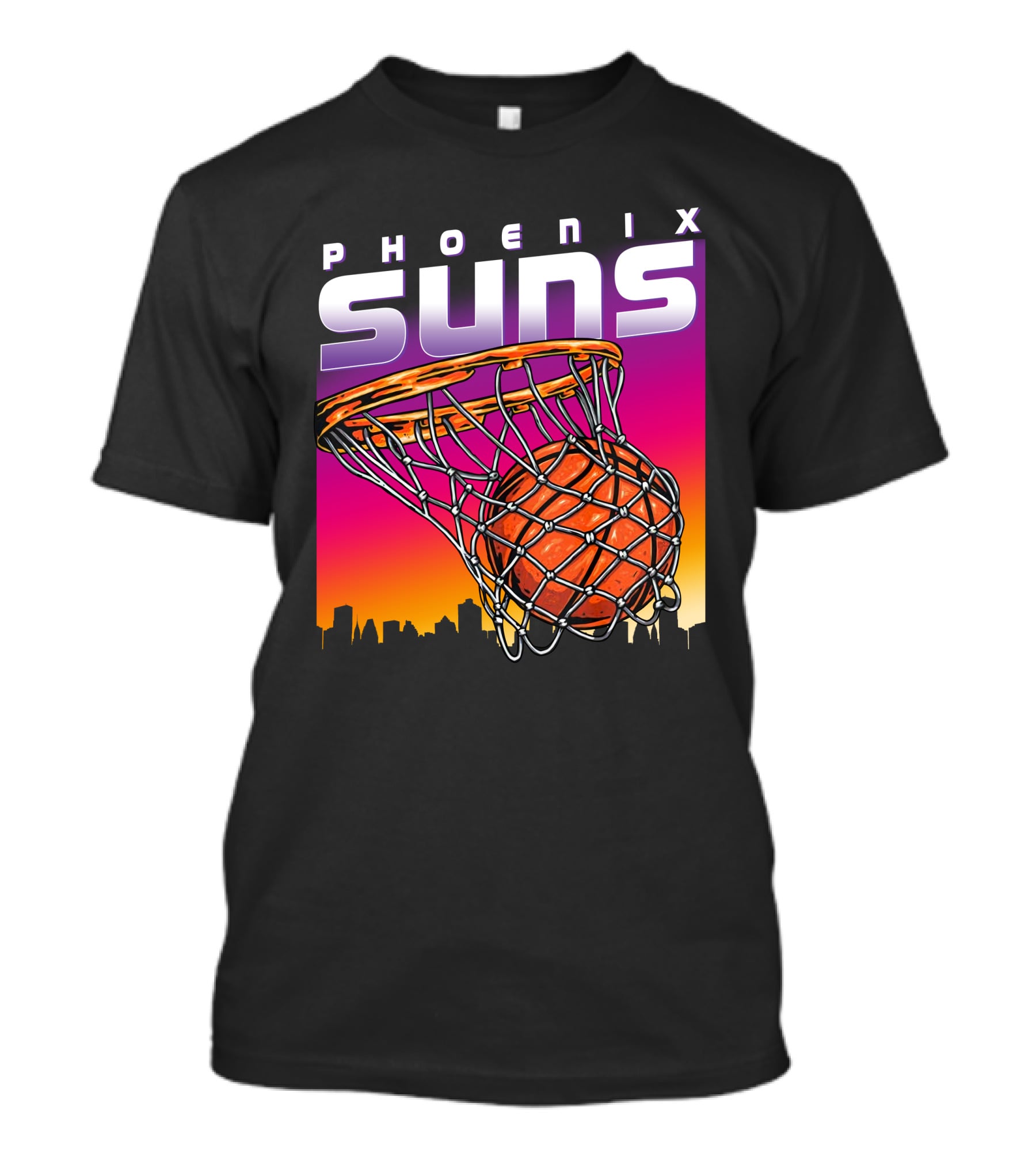 Phoenix Suns Modern Basketball Skyline Sunset T-Shirt
