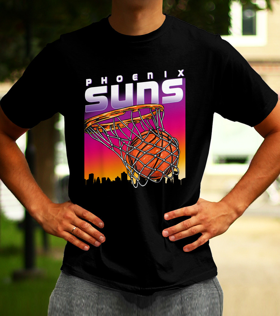 Phoenix Suns Modern Basketball Skyline Sunset T-Shirt