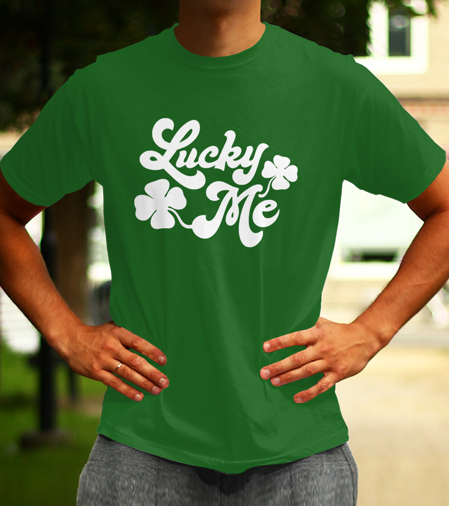 Charlie Hustle Lucky Me St Patrick's Day Green Shamrock T-Shirt