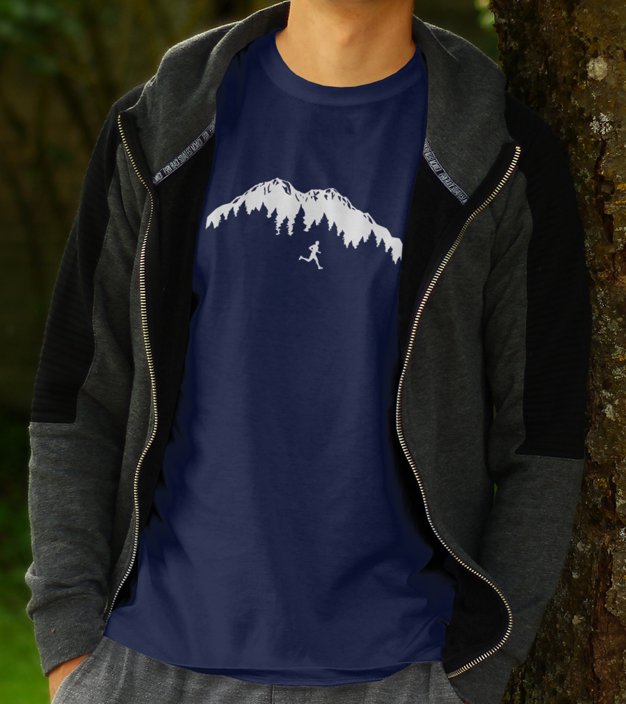 Trail Runner In Mountains Forest T-Shirt