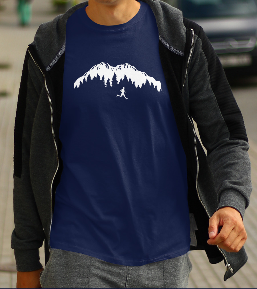 Trail Runner In Mountains Forest T-Shirt