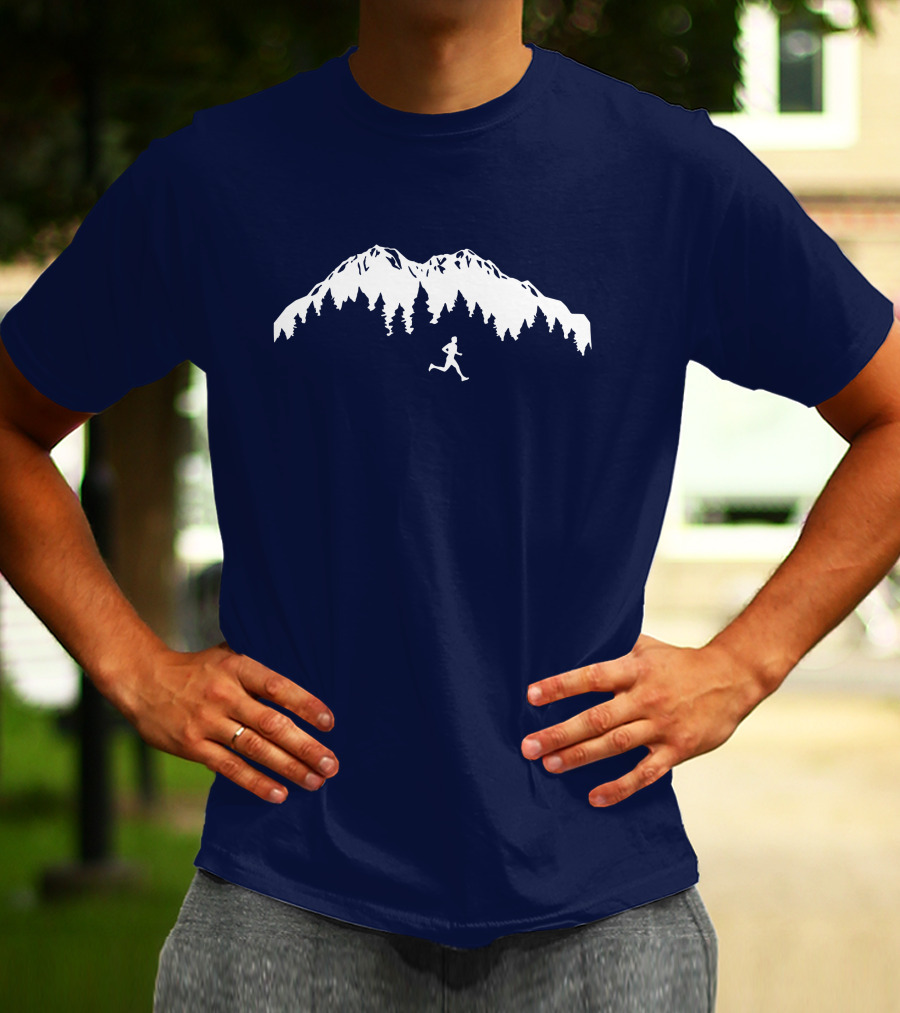 Trail Runner In Mountains Forest T-Shirt