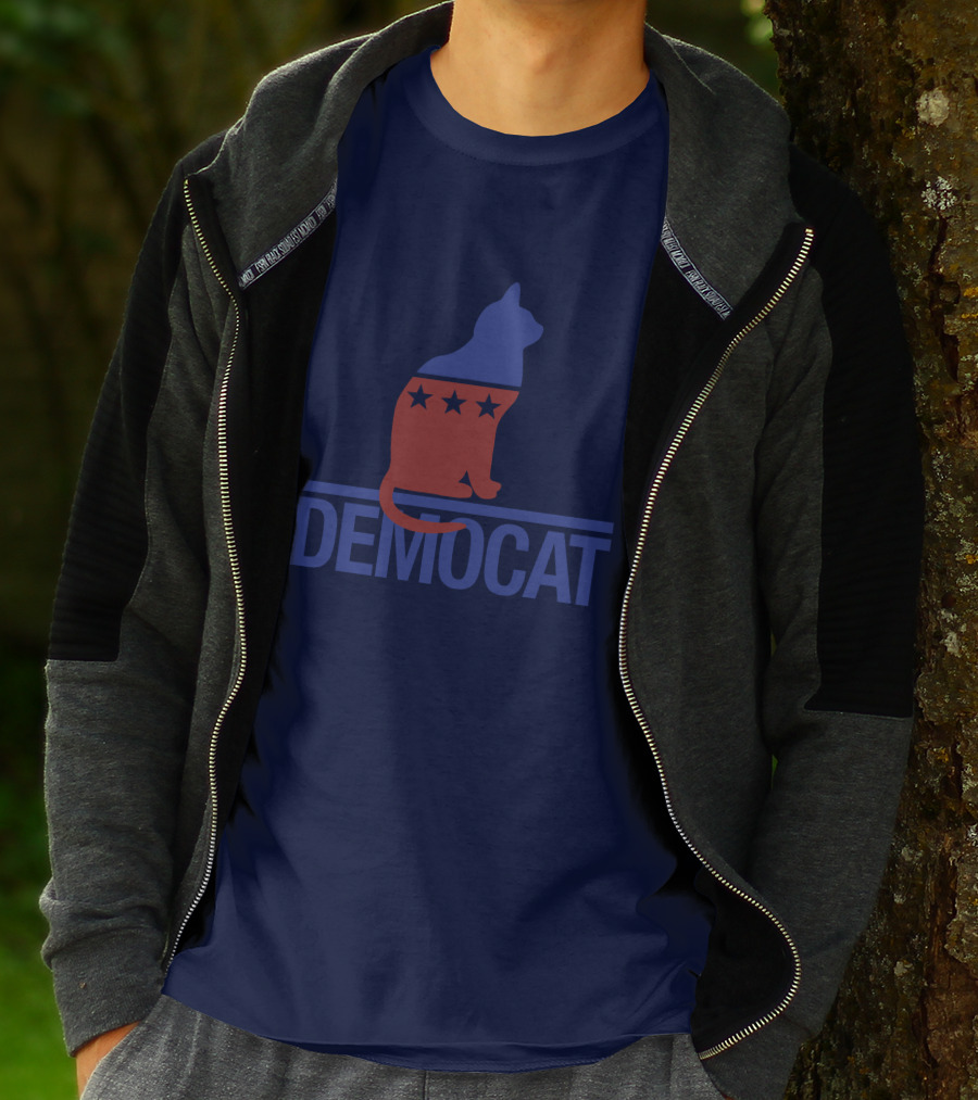 Democat Democrat Cat Political Stars Patriot T-Shirt