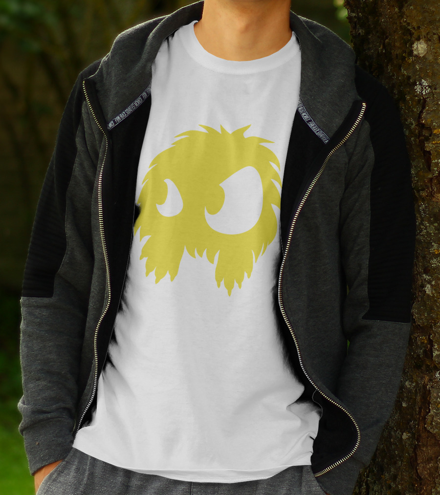 Mcq Monster Flock Mew Yellow Furry Creature Face T-Shirt