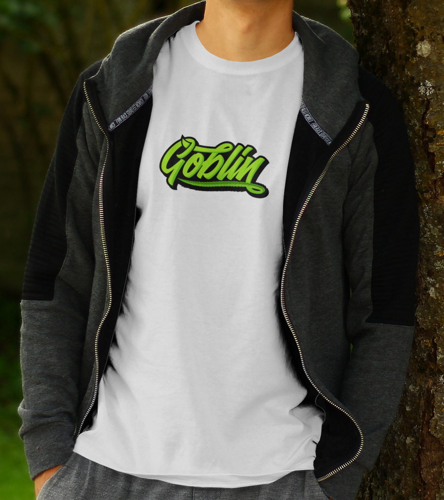 Goblin Merch Logo Graphic Bold Green Script T-Shirt