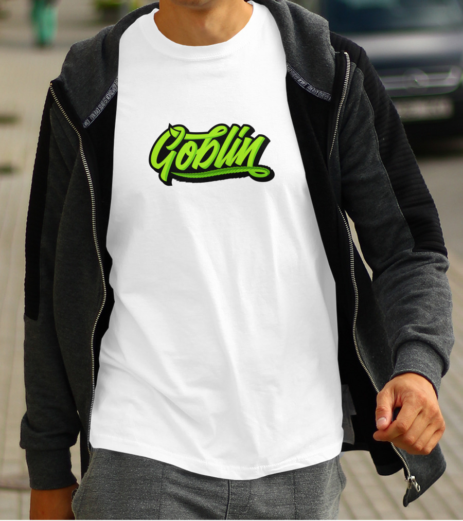 Goblin Merch Logo Graphic Bold Green Script T-Shirt