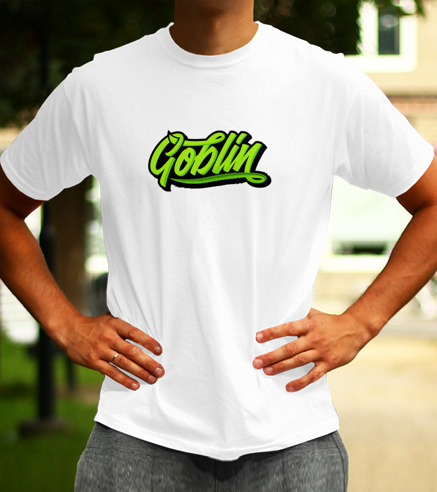 Goblin Merch Logo Graphic Bold Green Script T-Shirt