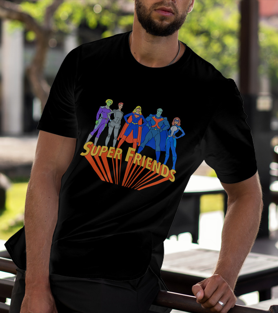 Super Friends Supergirl And Superheroes Team T-Shirt