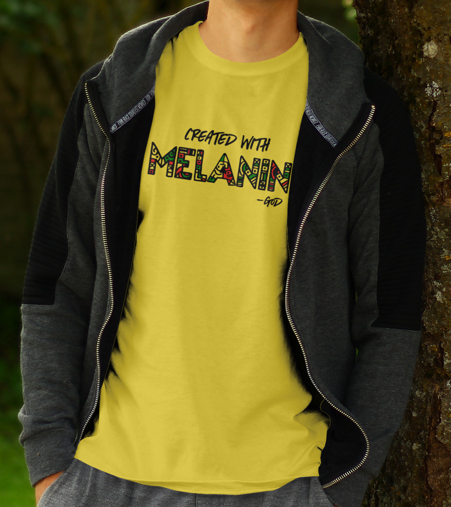 Created With Melanin God African Pattern Empowerment T-Shirt